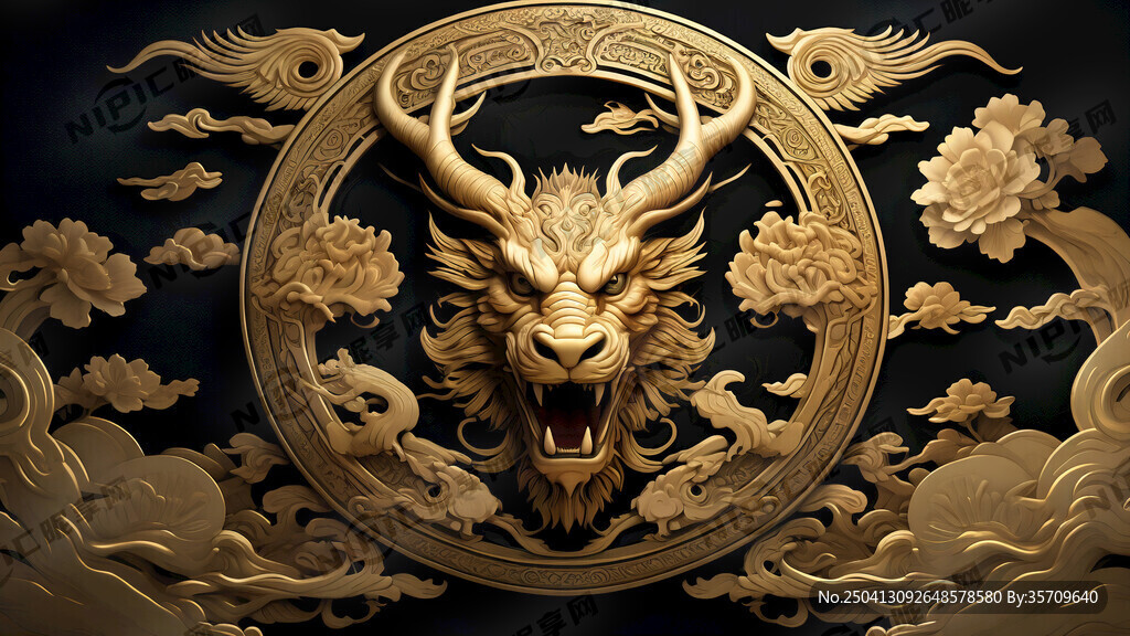 麒麟头 金色调 脸部表情要柔和