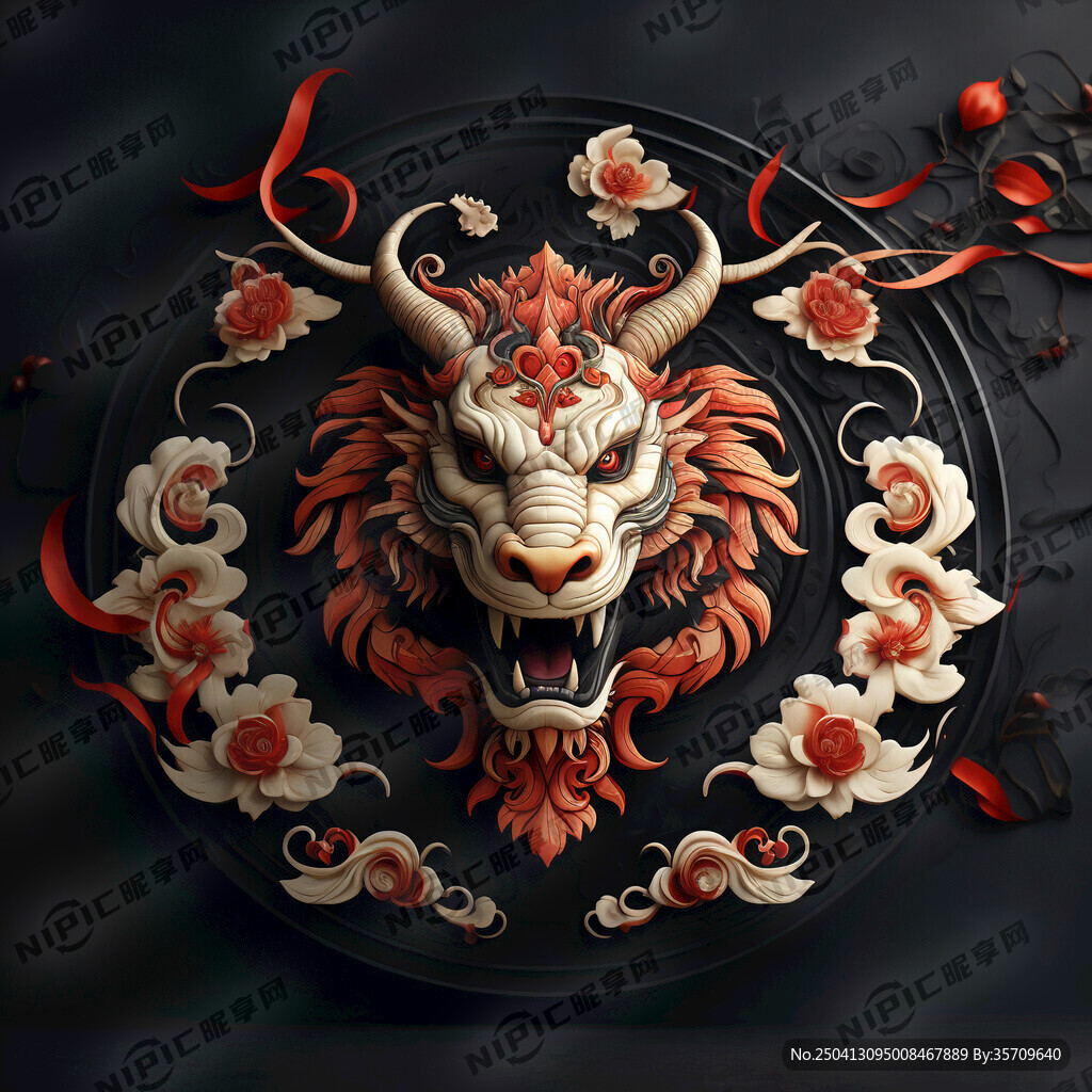 麒麟头 背景要纯黑色