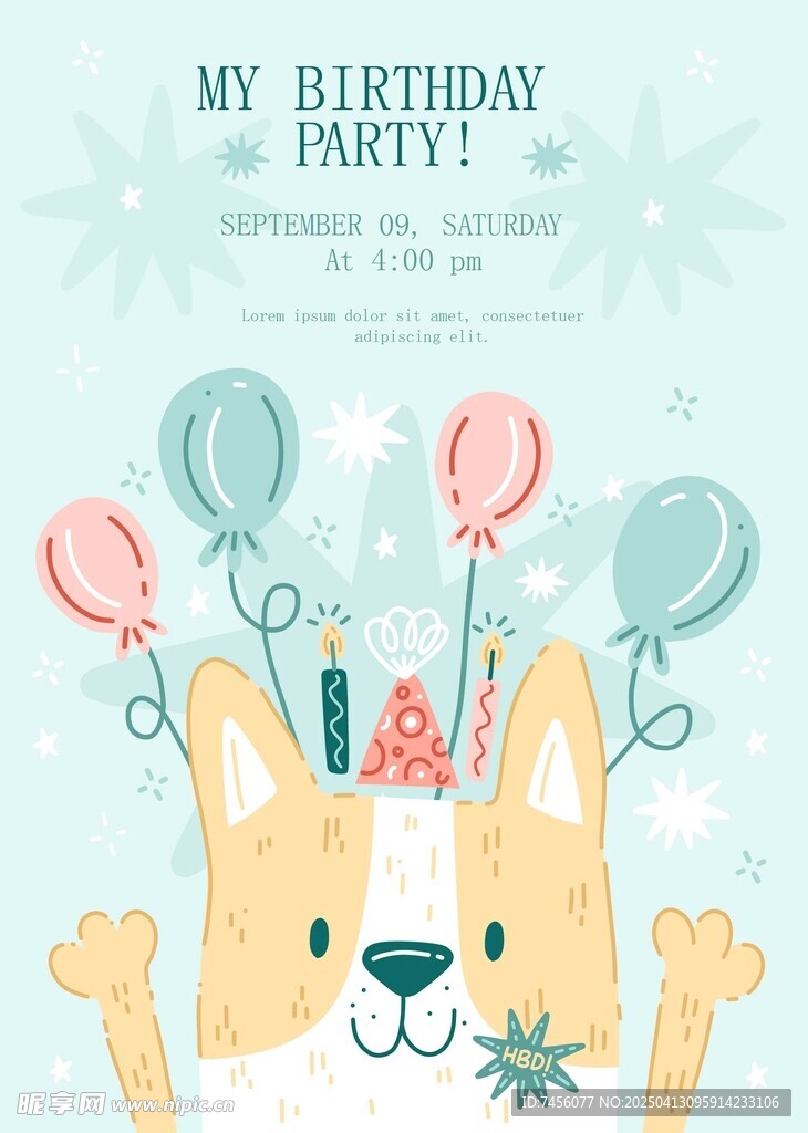 矢量生日海报插画素材