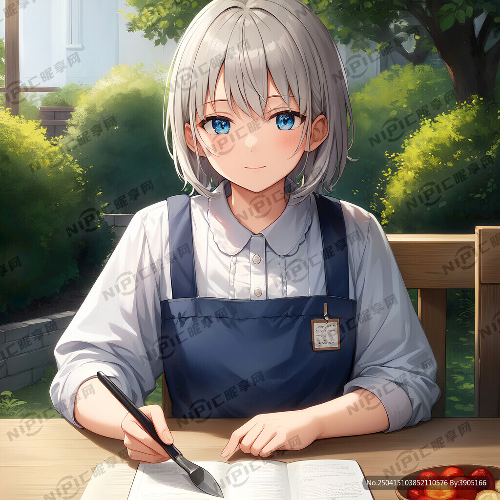 系着围裙的慈祥老奶奶 圆脸