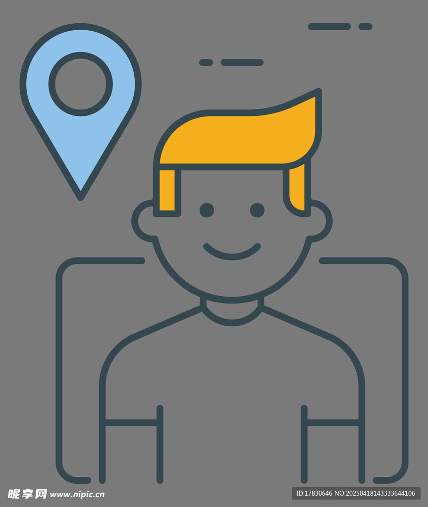 带定位标识的人物形象