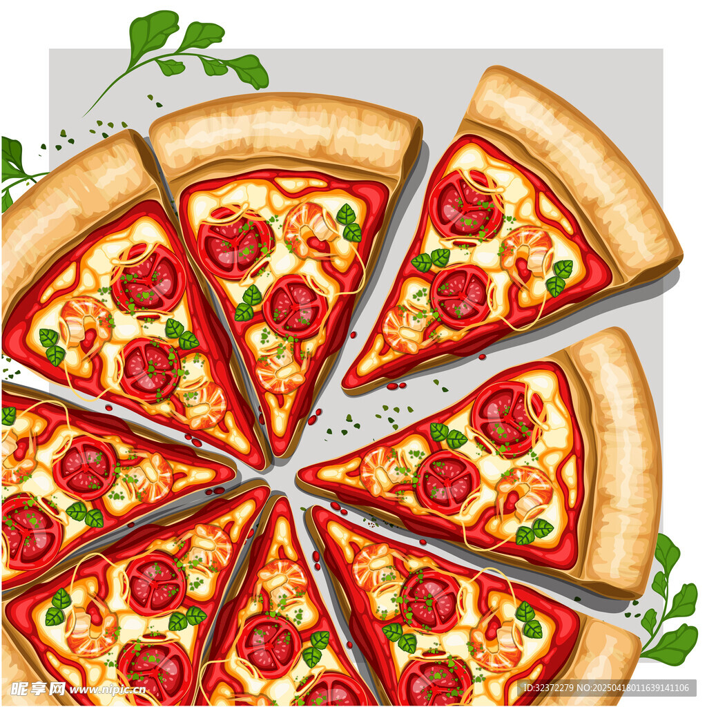 美味切片披萨诱人呈现