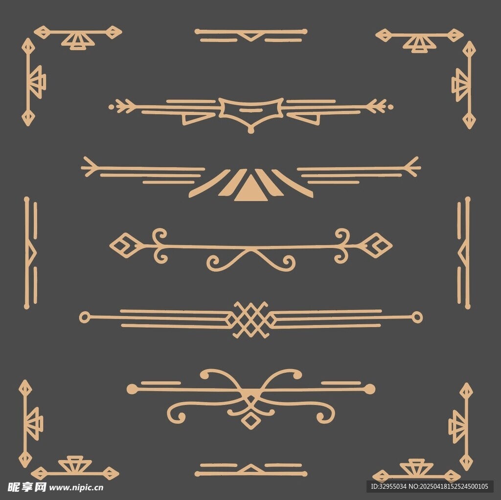 复古金色装饰边框