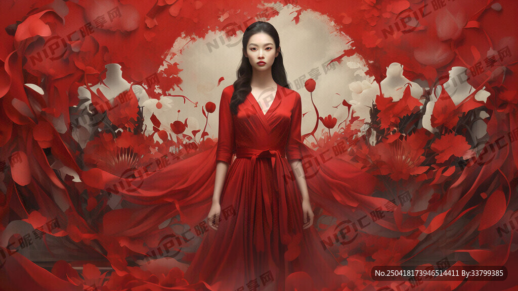 广告艺术 劳动节 唯美红色  