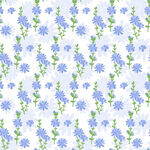 蓝花绿叶无缝花卉图案