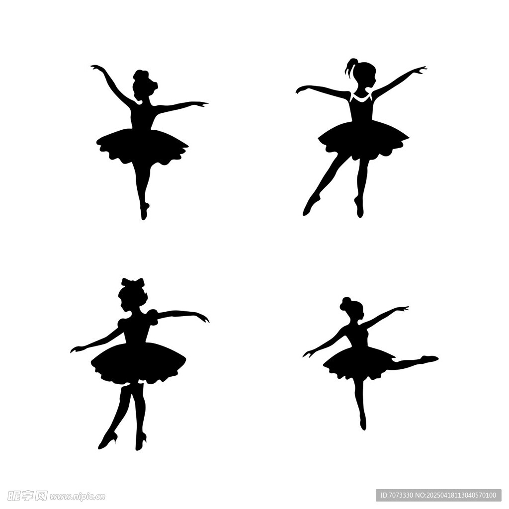 儿童芭蕾舞蹈剪影 