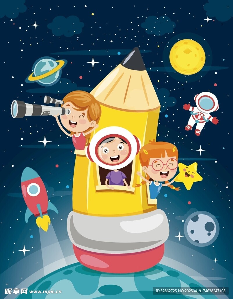 铅笔飞船上的欢乐太空之旅