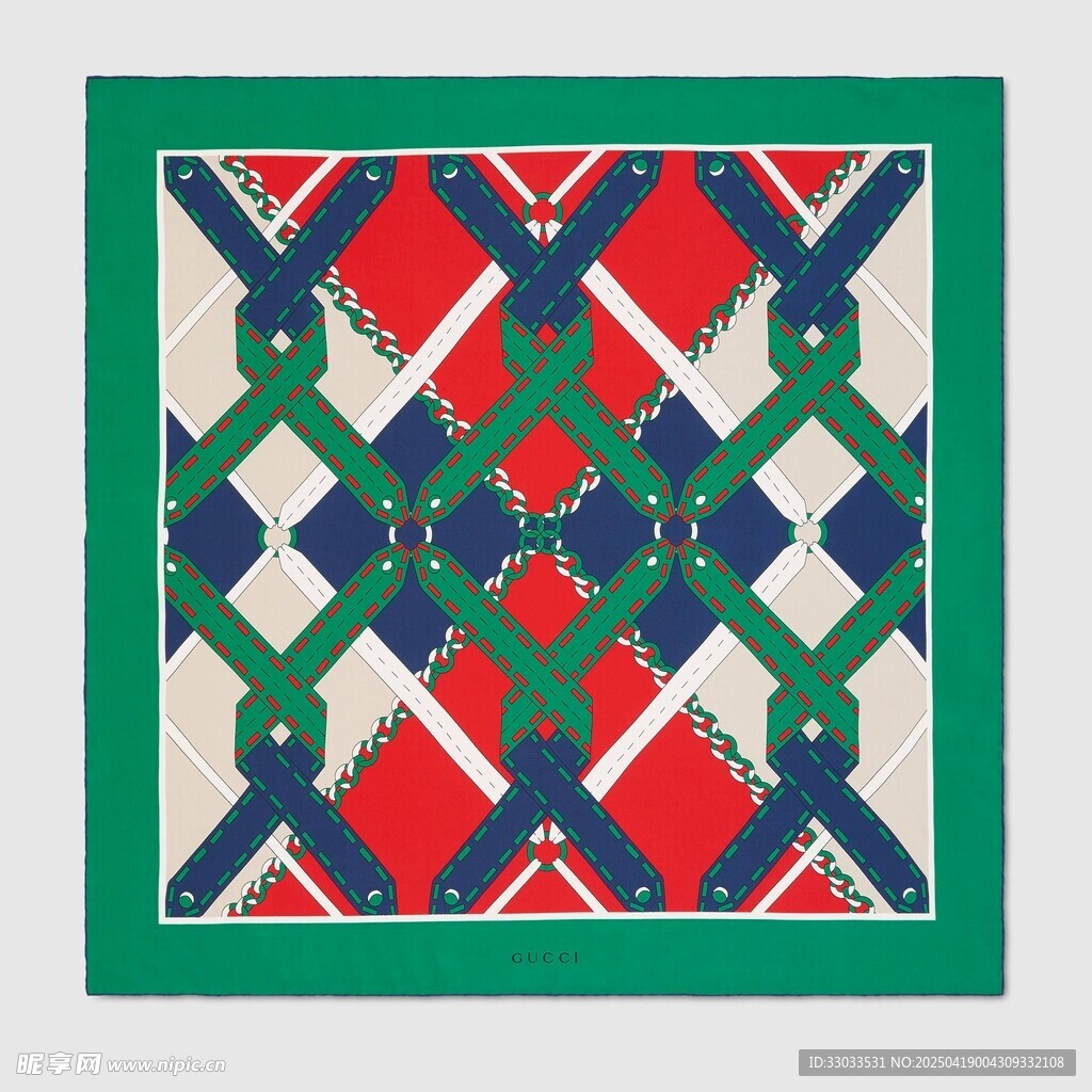 几何图案彩色方形丝巾