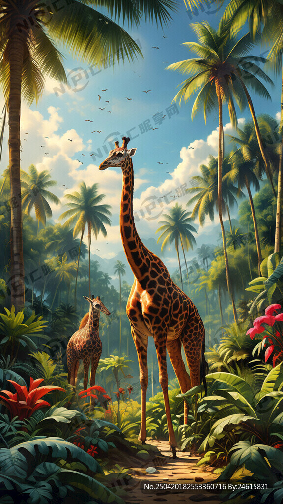 热带雨林植物动物棕榈树椰子树芭