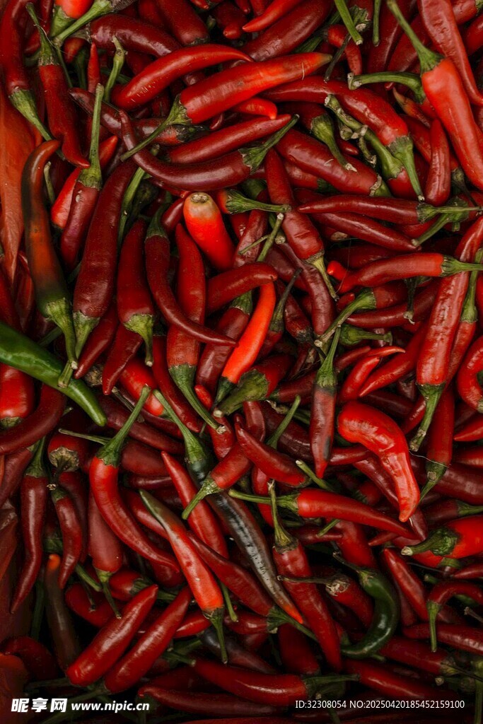 红辣椒堆叠特写
