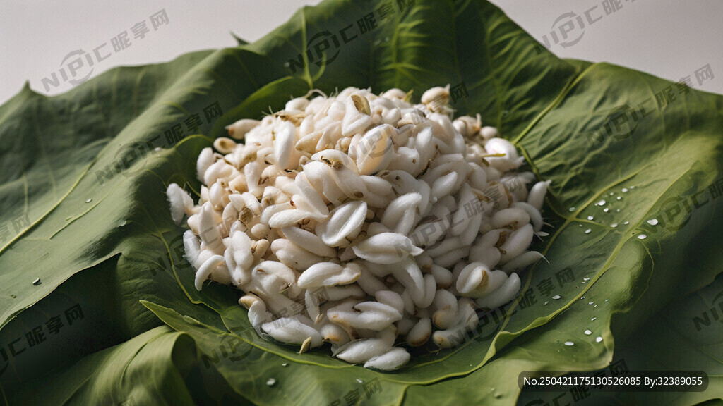 蚕茧和甘蔗叶子相结合