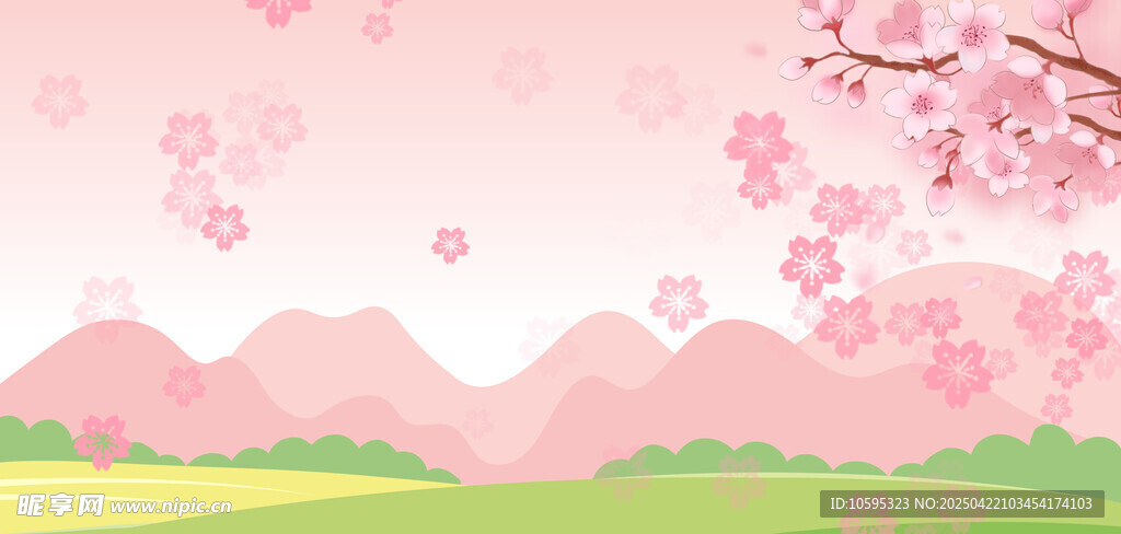 春日粉色樱花背景