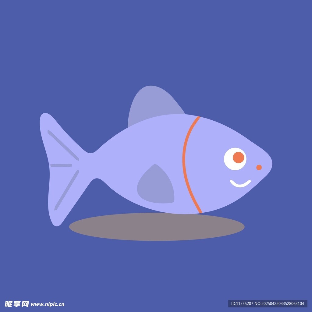 紫色小鱼插画