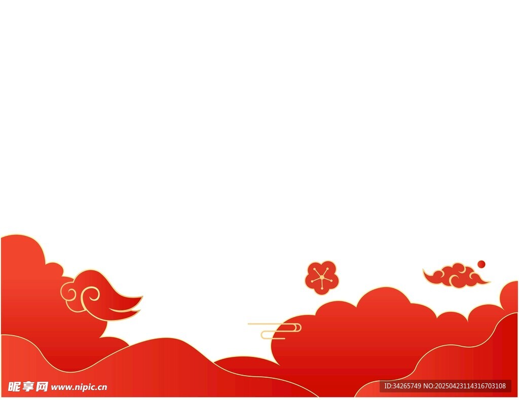 红色祥云装饰图案