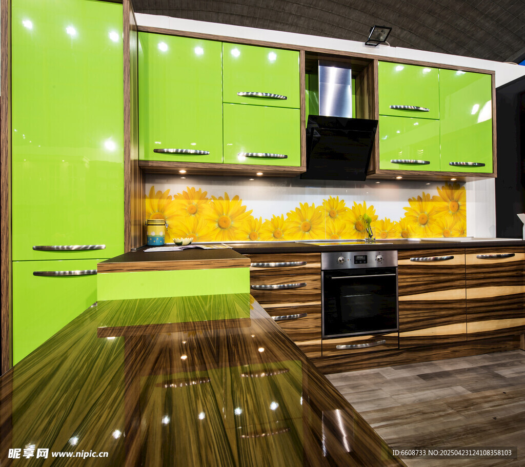 清新绿调现代风格厨房