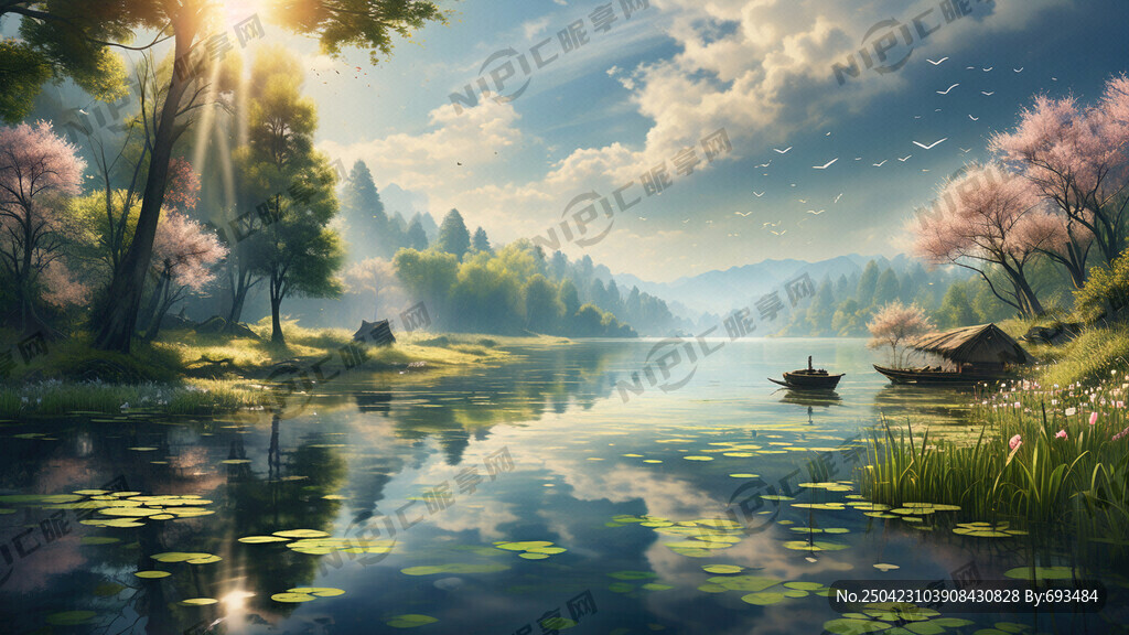 平原草地 森林植物丰茂的春天