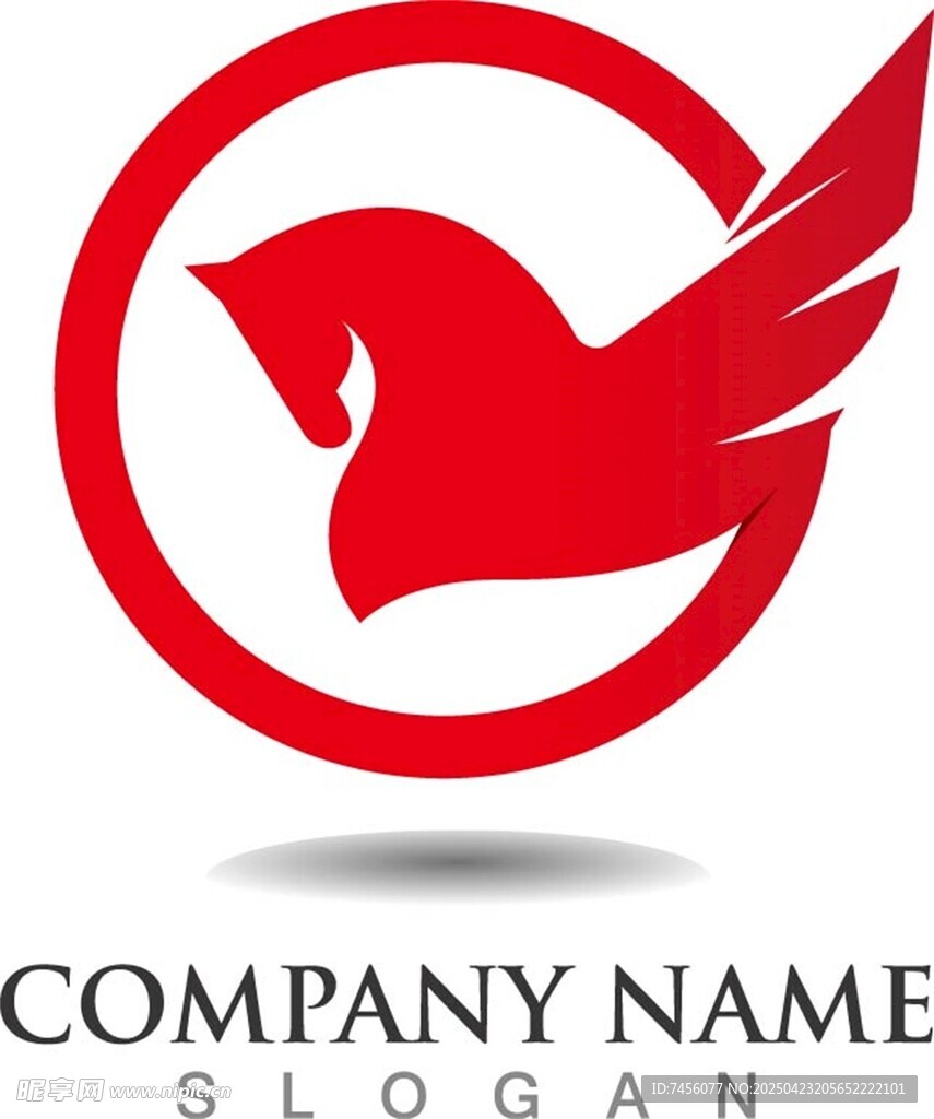 红色飞鸟公司标志设计