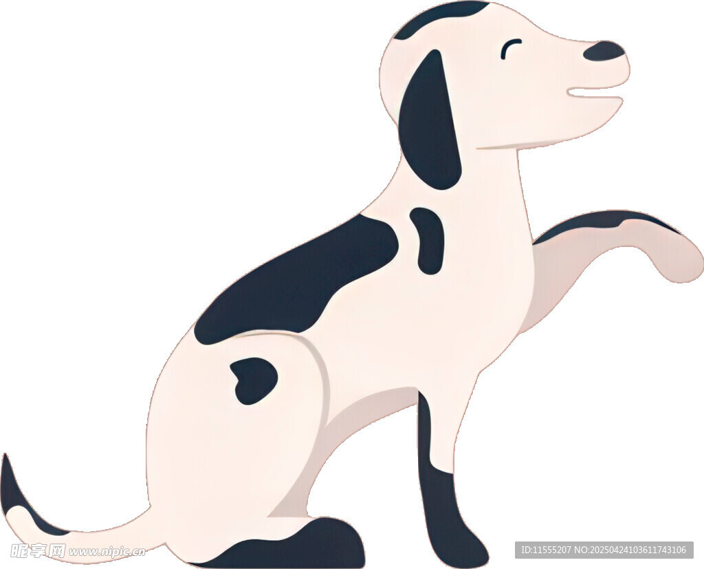 坐着的斑点小狗