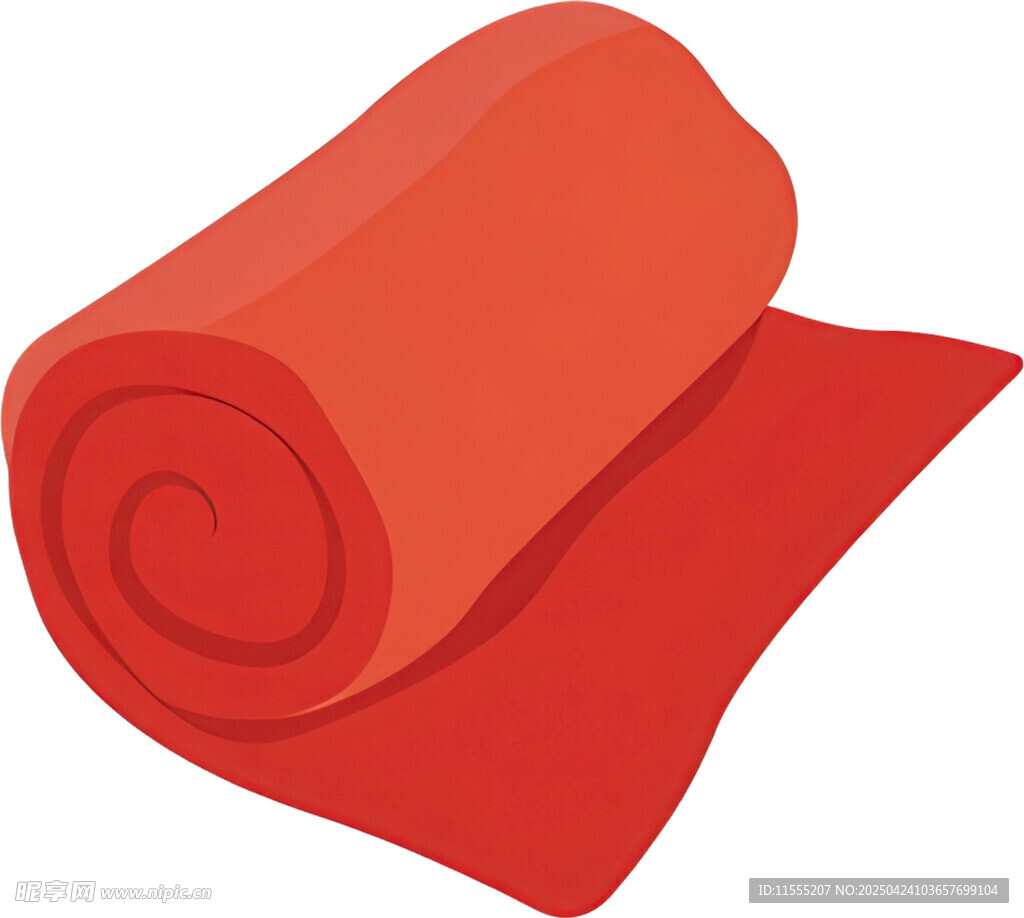 红色卷状毛毯