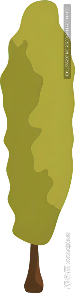 简约风格绿色单棵树木图