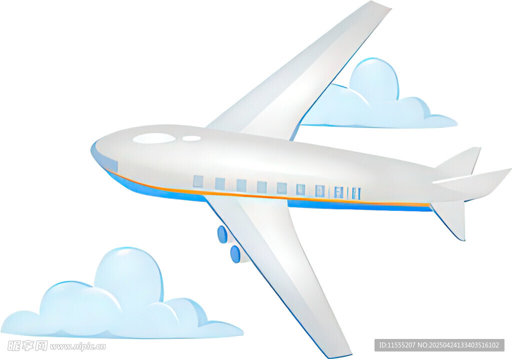 飞机翱翔于白云之间