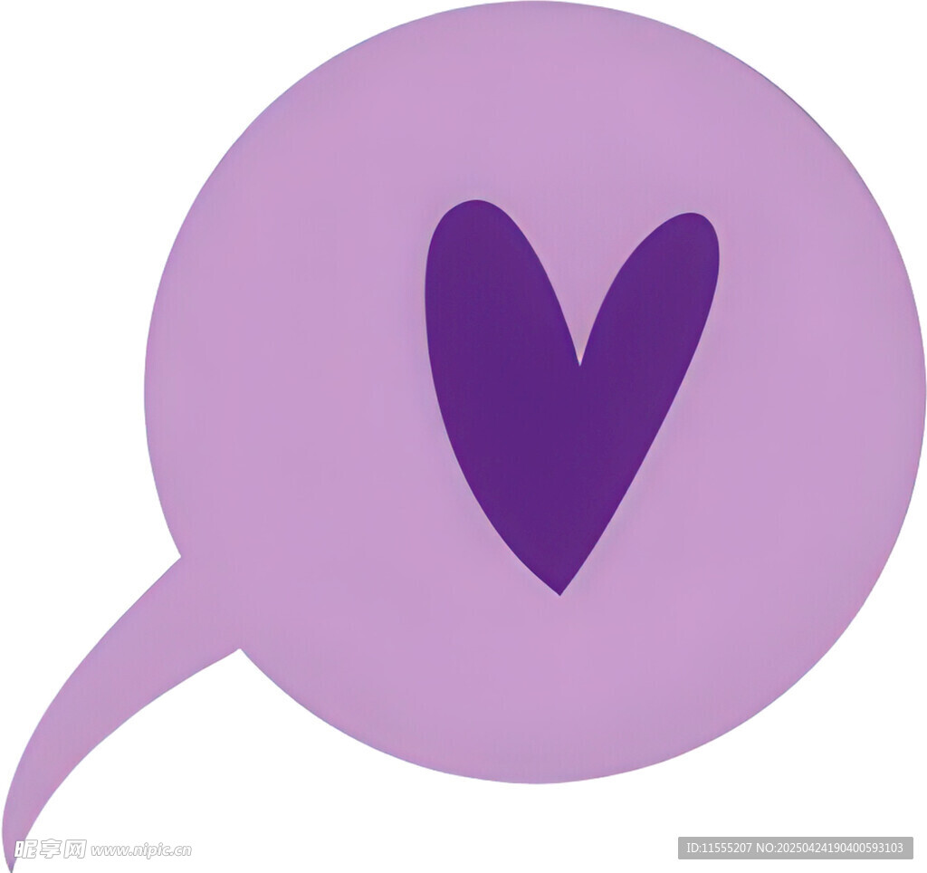 紫色爱心对话气泡图标