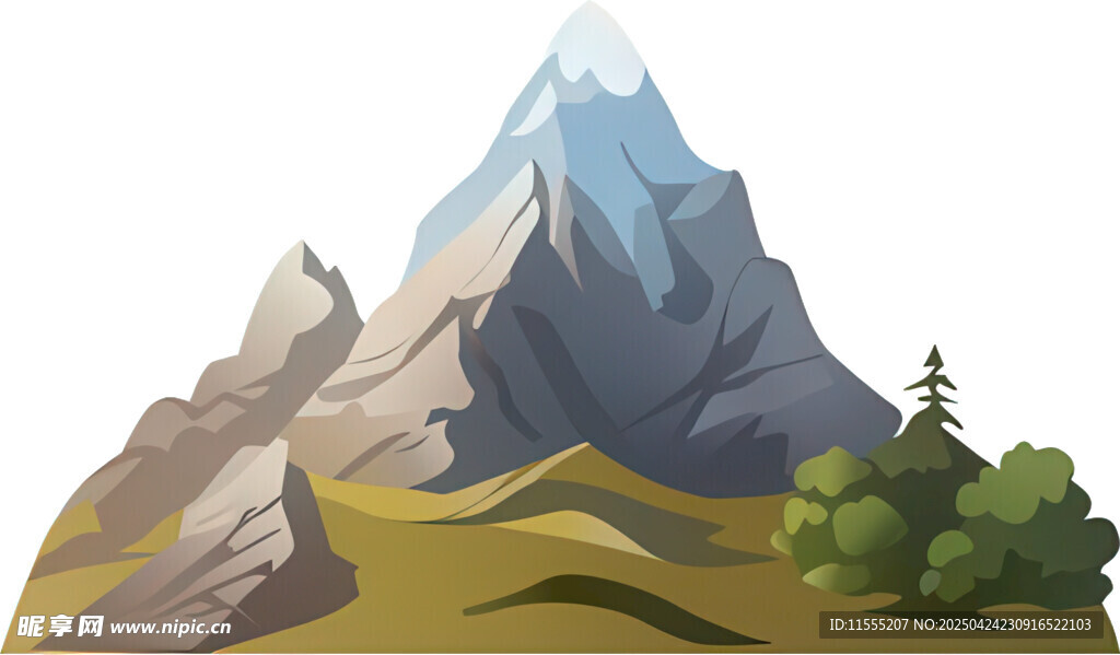 壮丽山峰与葱郁植被景观