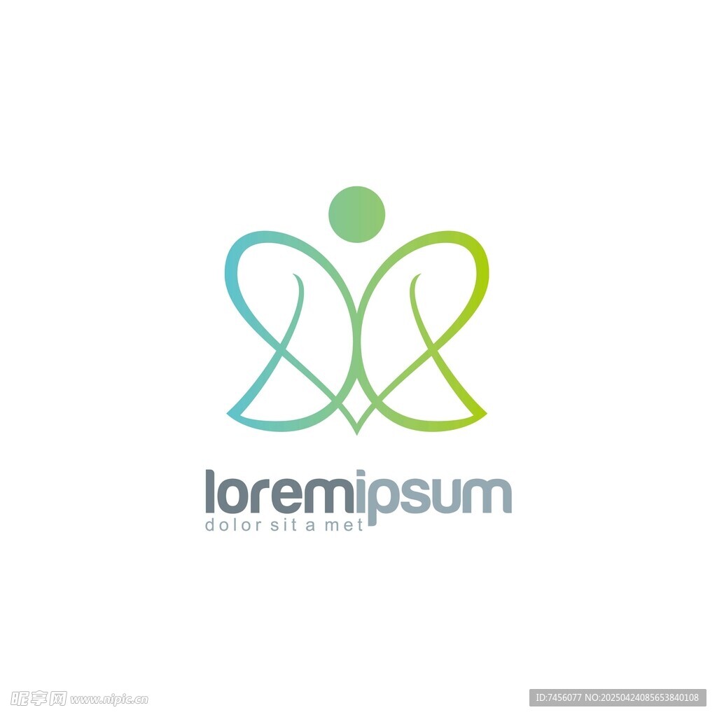 简约人形蝴蝶标志设计