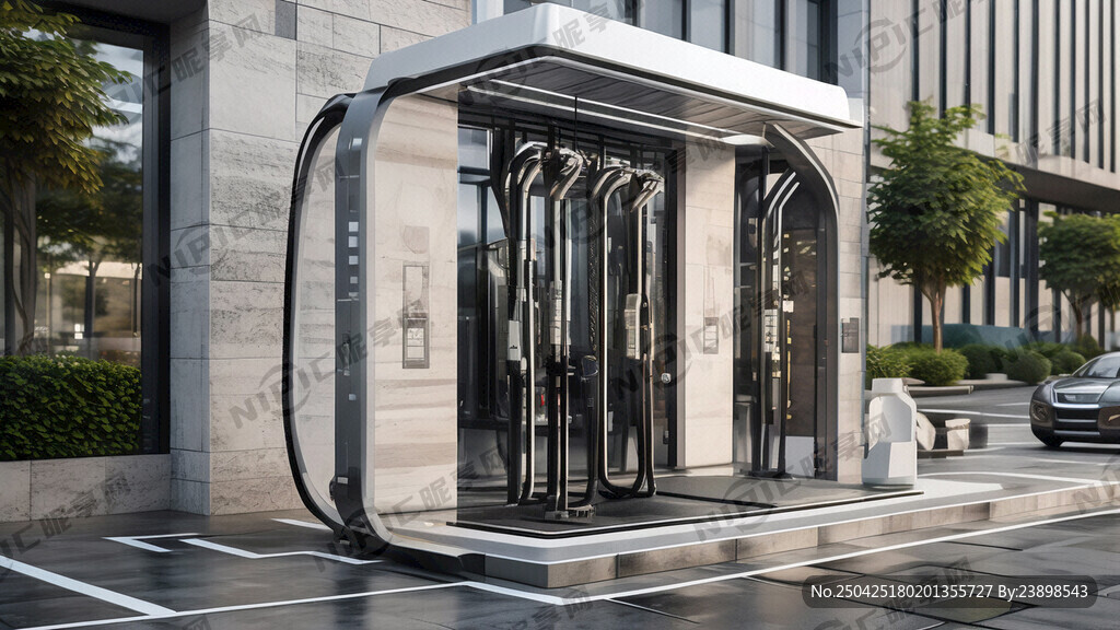充电桩设计 白天 带车