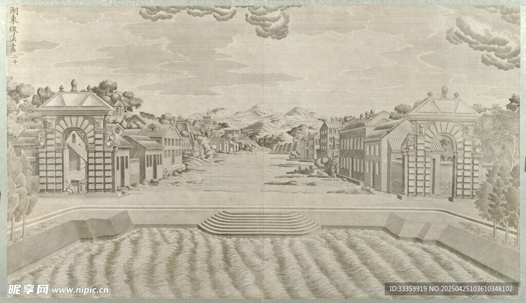 圆明园铜版画之湖东线法画