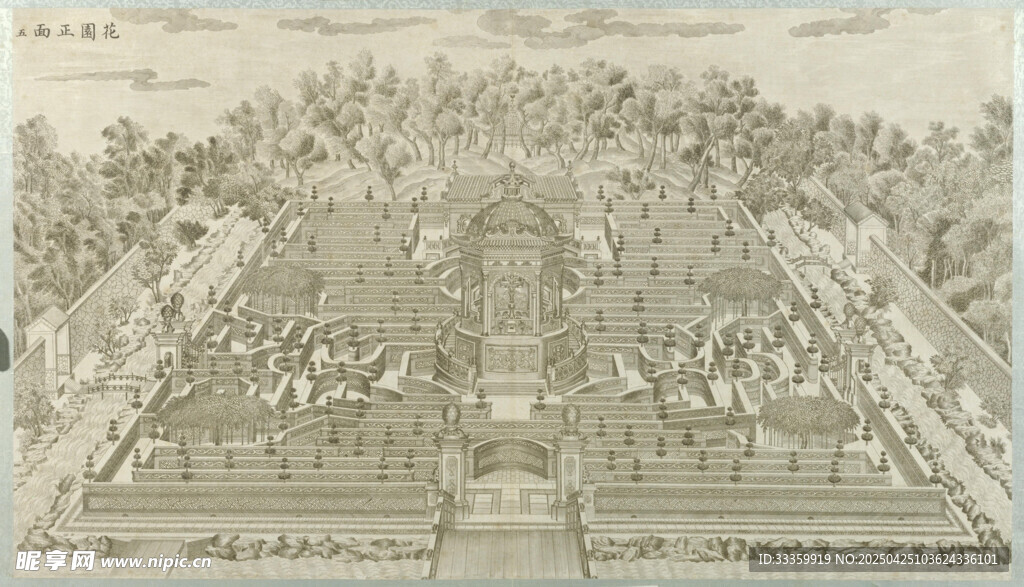 圆明园铜版画之花园正面