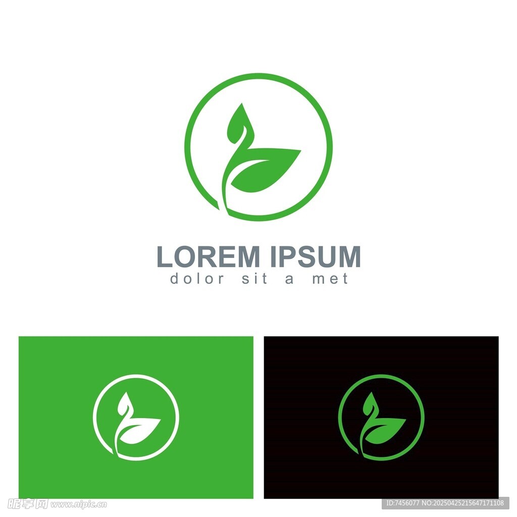 简约条纹圆形标志设计