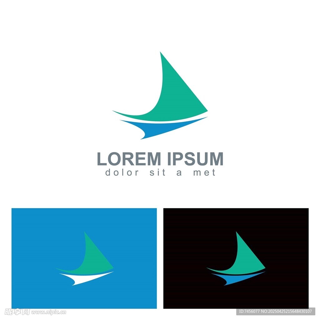 简约帆船标志设计