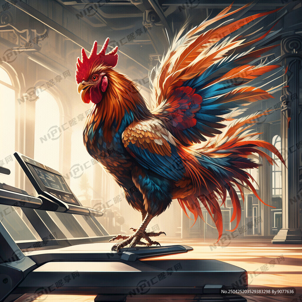 一只雄壮的公鸡 高傲的仰头