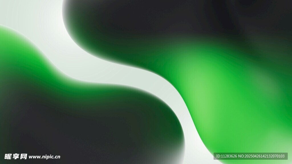 绿色渐变流体抽象背景图