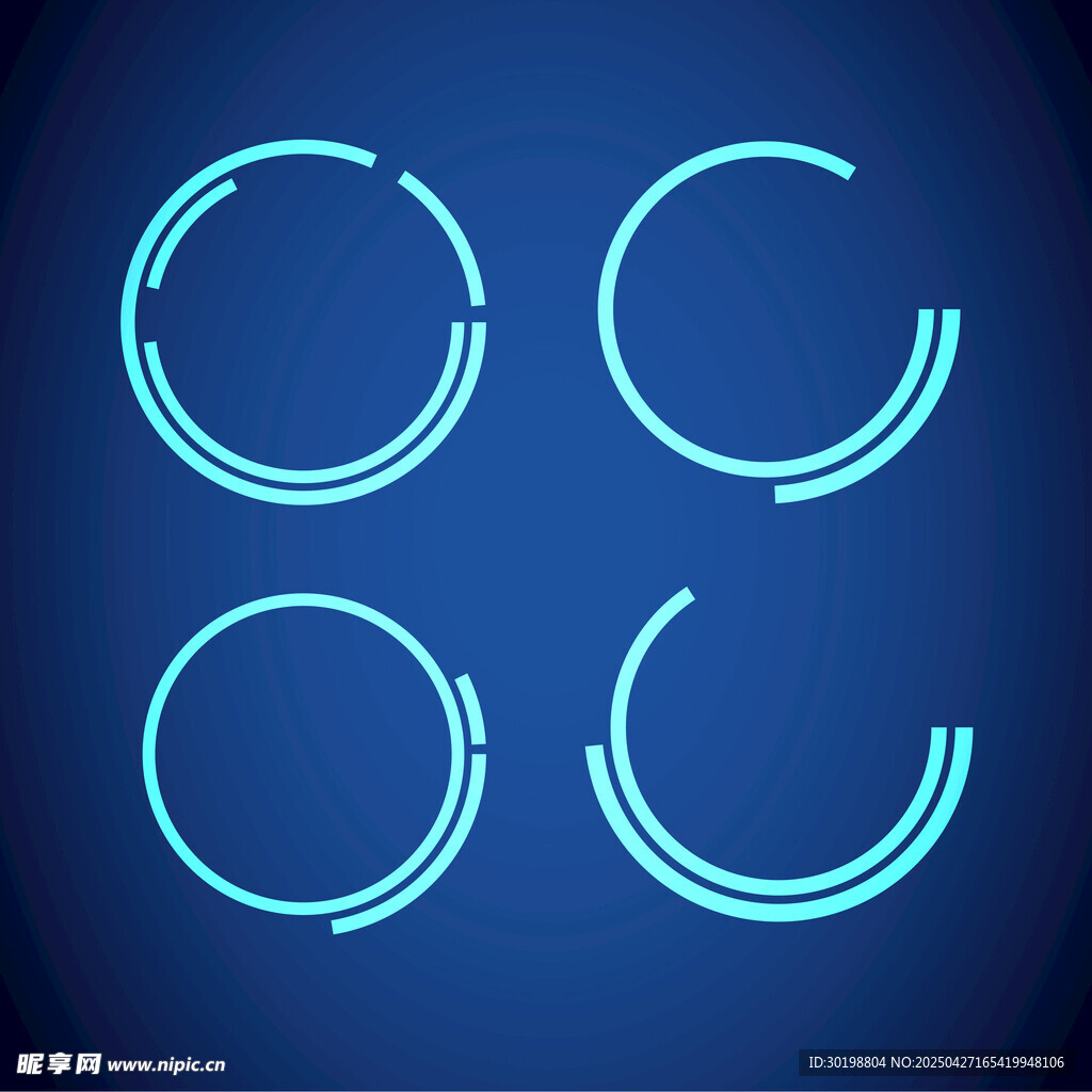 发光 环形科技线圈元素
