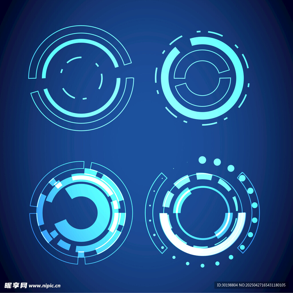 科技线圈元素圆形ui