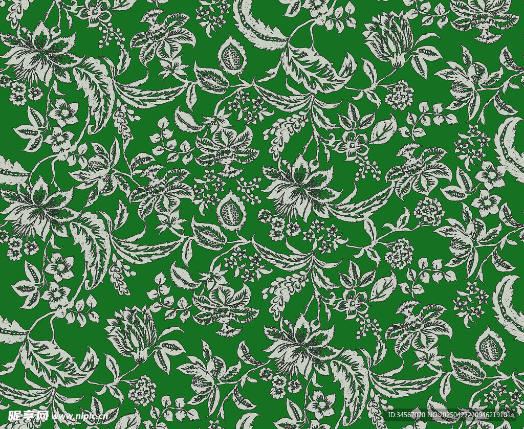 绿色佩斯利花纹图案背景