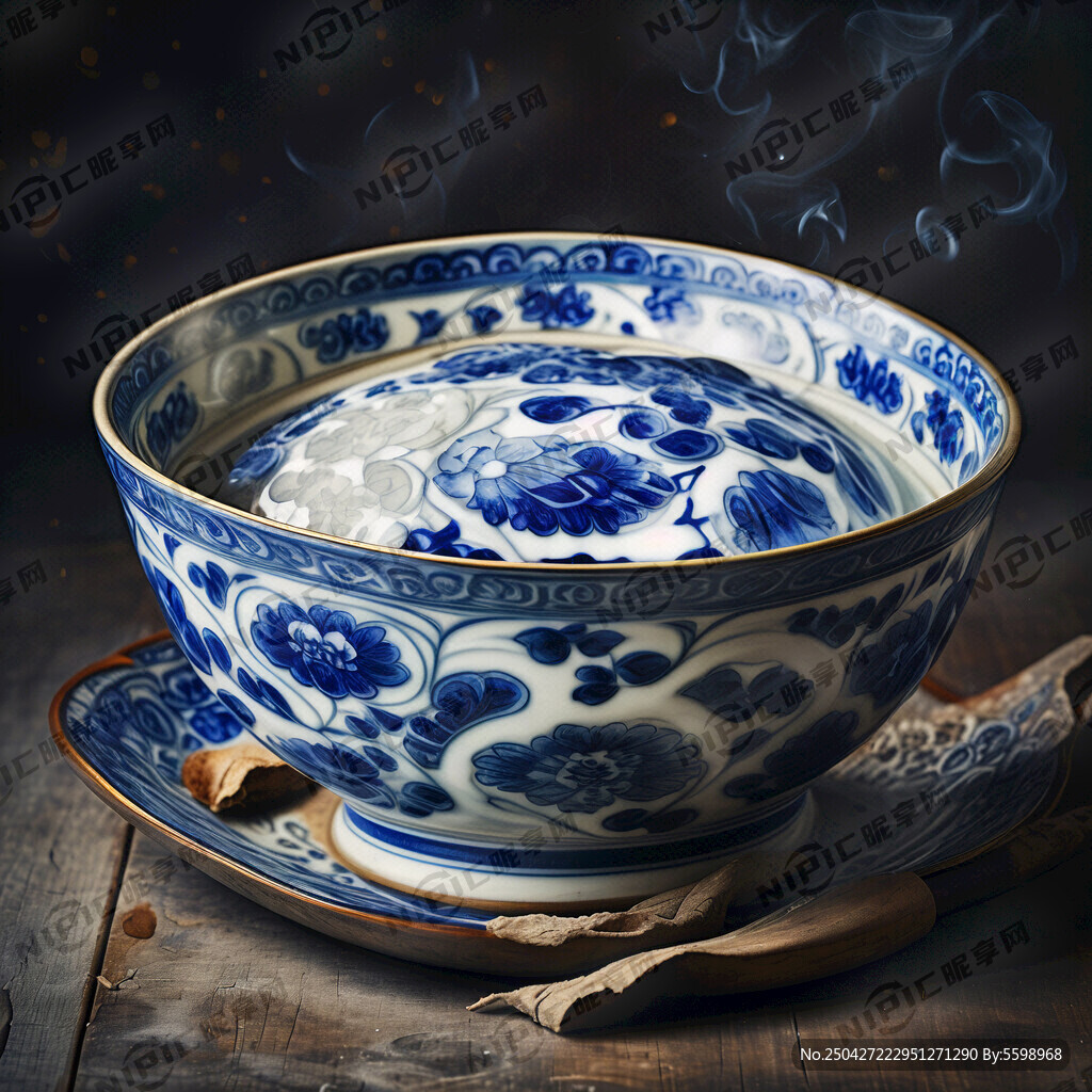 青花瓷碗 牛肉汤