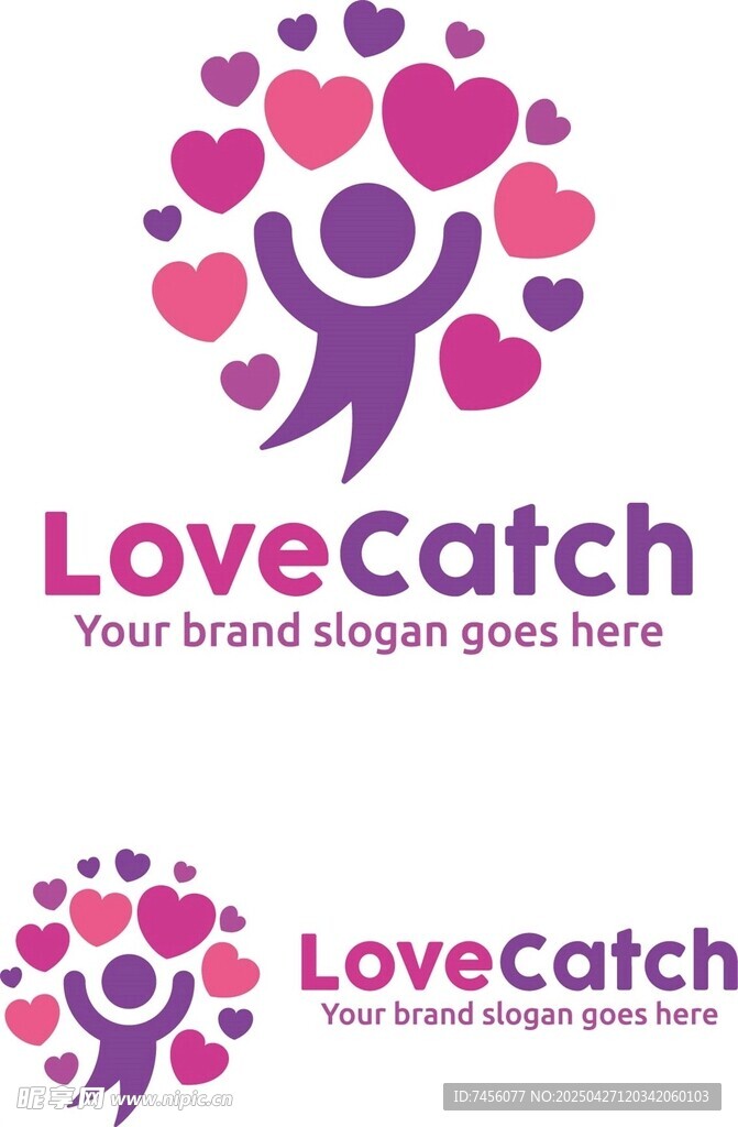 LoveCatch爱心标志设计