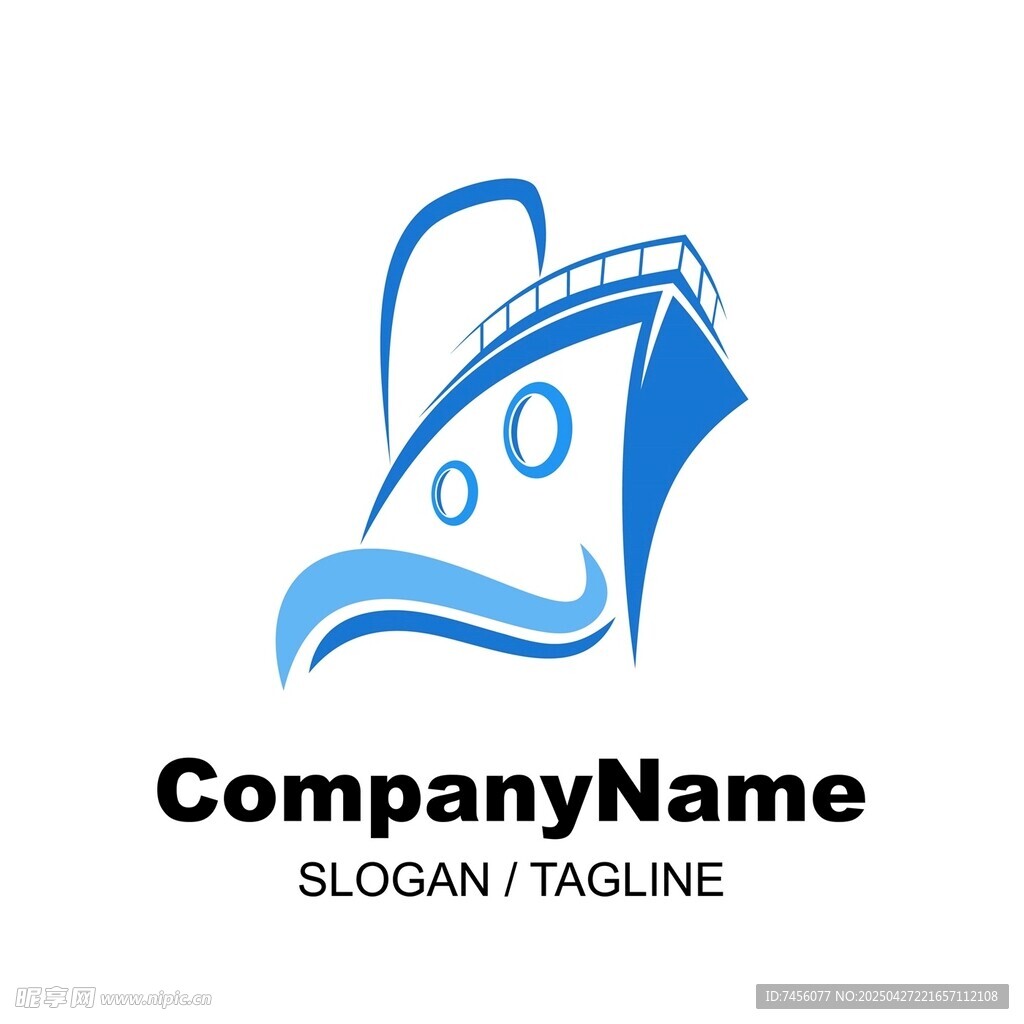 蓝色船舶公司标志设计