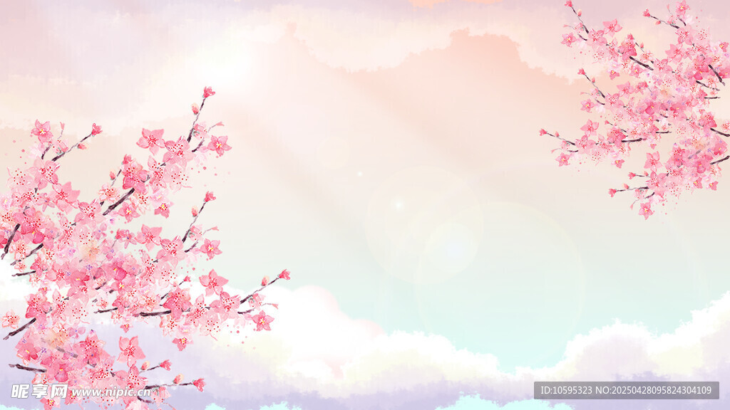 春日烂漫樱花背景