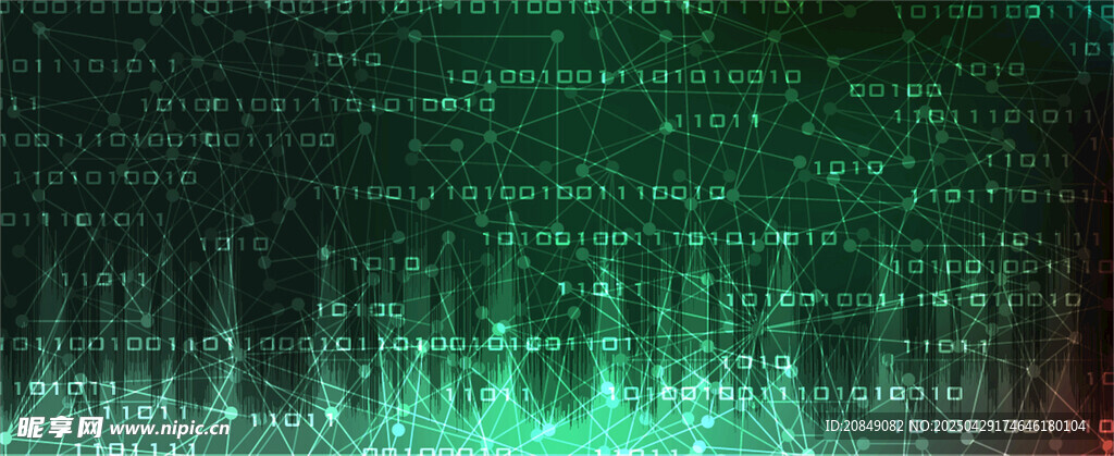 绿色科技线条AI背景