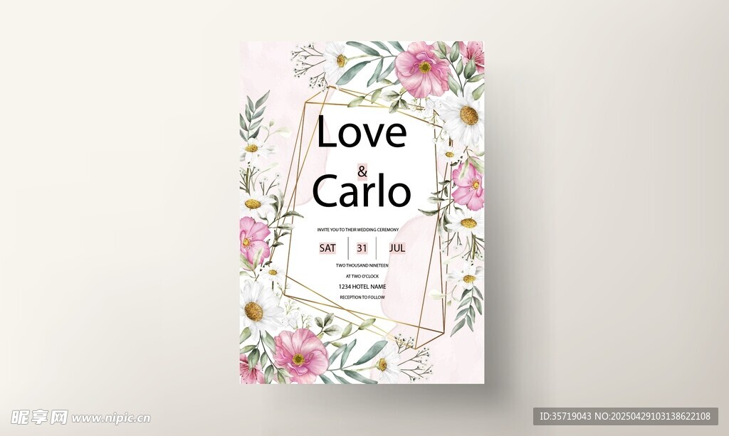 花卉装饰的卡片