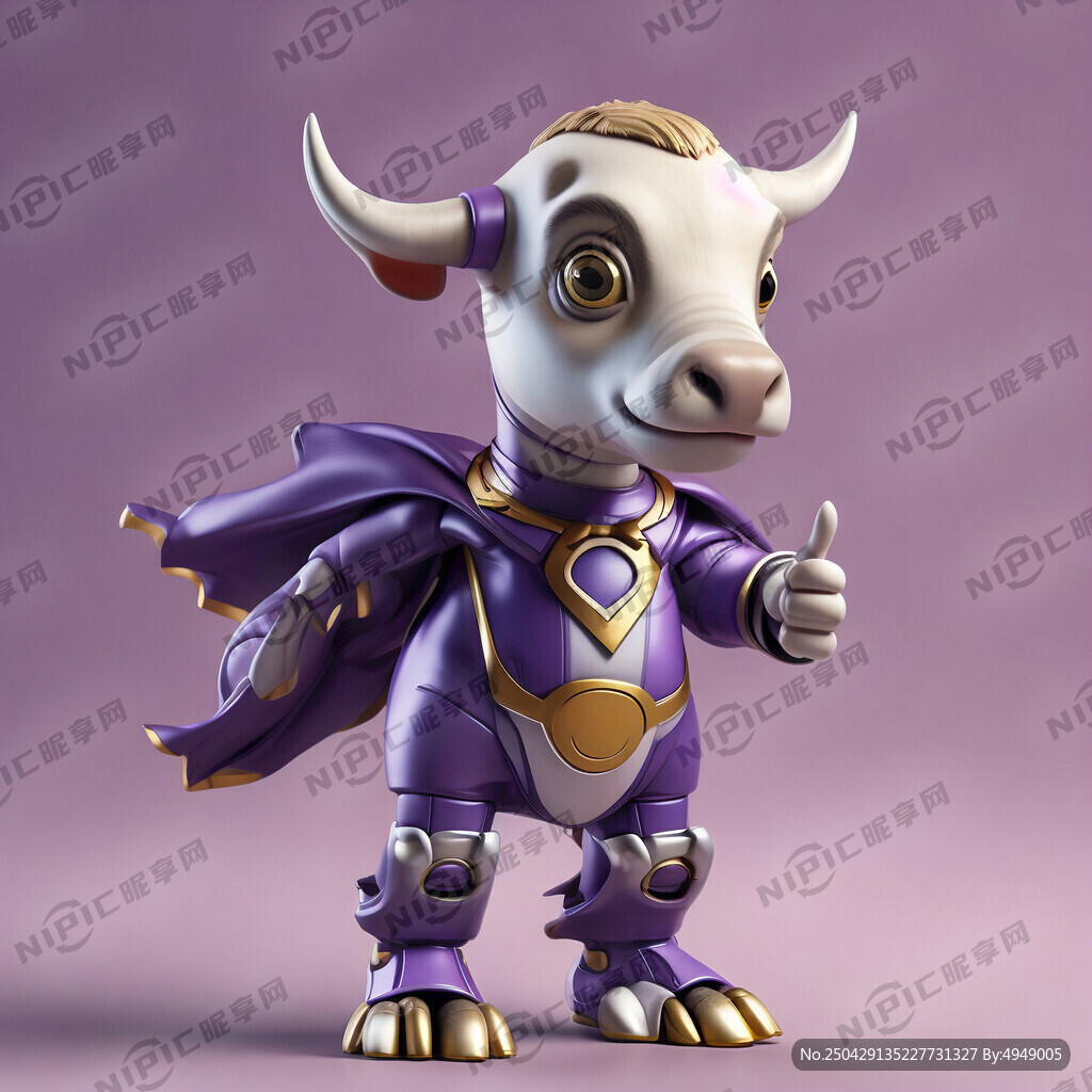 活泼 可爱 帅气的机器人小牛