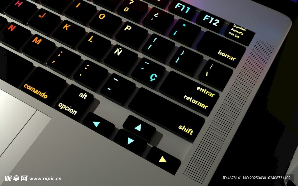 笔记本电脑键盘特写