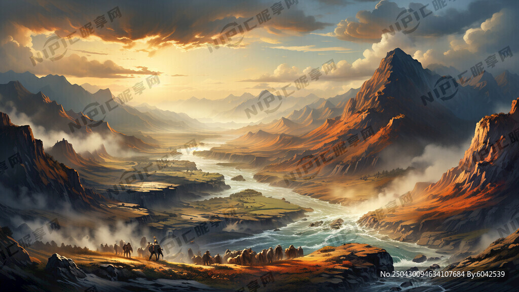 群山起伏 万马奔腾 河流翻滚