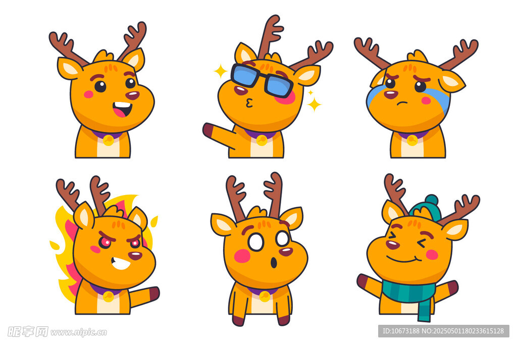 可爱小鹿卡通形象集合