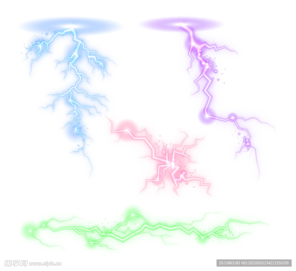 多彩闪电特效素材