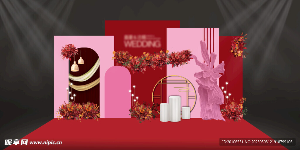 中式婚礼红色留影区